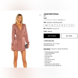 Janet Mini Dress in Mauve Pink - Medium